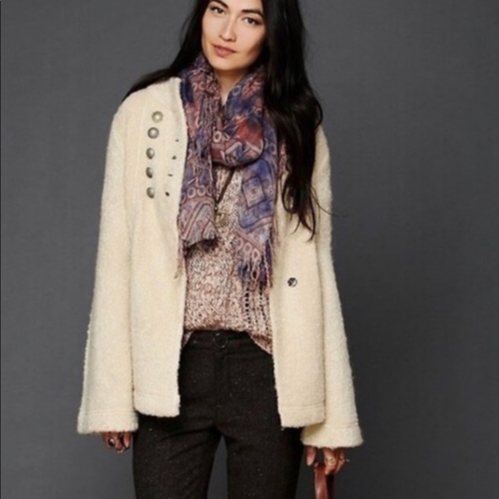 Free People Military Style Sweater Jacket Blazer